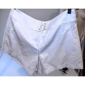 La Blanca Women's White Shorts with Lace-Up Detail